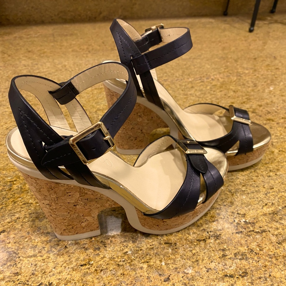 Jimmy Choo cork wedge heels